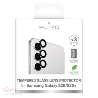 Szkło hartowane Puro na tylną kamerę do Samsung Galaxy S26/S26 Plus - z czarną ramką