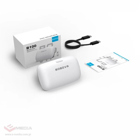 Zewnętrzna bateria BoboVR B100 do Meta Quest S3 Pro i E3 Pro - biała