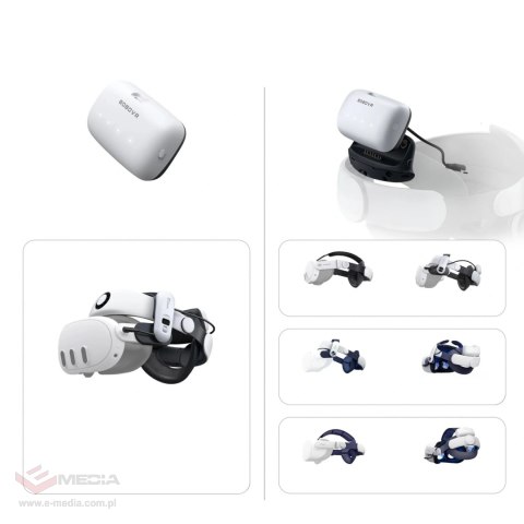 Zewnętrzna bateria BoboVR B100 do Meta Quest S3 Pro i E3 Pro - biała