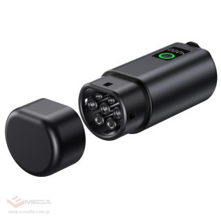 Adapter V2L Type 2 - Schuko 3500W z wyświetlaczem mocy i etui - czarn