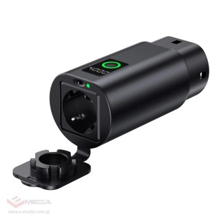 Adapter V2L Type 2 - Schuko 3500W z wyświetlaczem mocy i etui - czarn