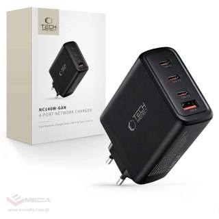 Ładowarka sieciowa Tech-Protect NC140W-GAN 4-Porty 140W - czarna