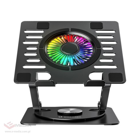 Podstawka Wozinsky WDCX-X16-AS CoolBase RGB chłodząca z obrotem 360° pod laptopa i tablet - czarna