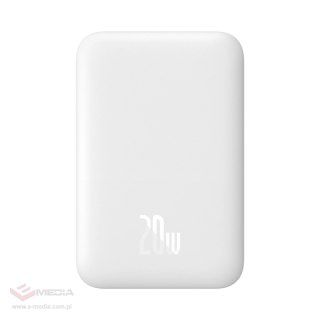 Powerbank Baseus Airpow 6000mAh 20W magnetyczny z kablem Baseus Simple USB-C - USB-C 30cm - biały