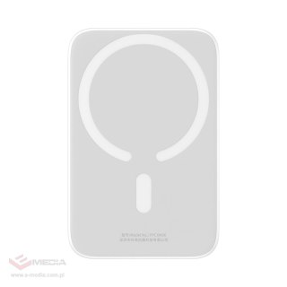 Powerbank Baseus Airpow 6000mAh 20W magnetyczny z kablem Baseus Simple USB-C - USB-C 30cm - biały