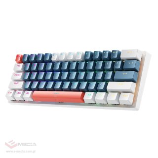 Klawiatura gamingowa Machenike K500-B61 przewodowa mechaniczna podświetlana Blue Switch - niebiesko-biała