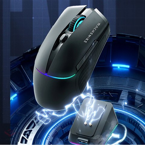 Mysz gamingowa Machenike L8 Pro bezprzewodowa ze stacją ładującą - czarna