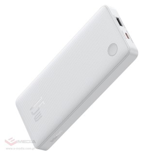 Powerbank Baseus Airpow Lite 10000mAh 15W z kablem Baseus Simple USB-A - USB-C 30cm - biały