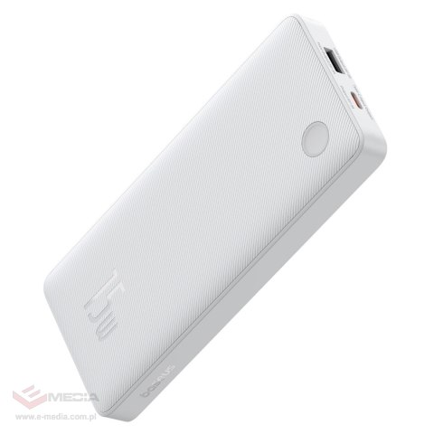 Powerbank Baseus Airpow Lite 10000mAh 15W z kablem Baseus Simple USB-A - USB-C 30cm - biały