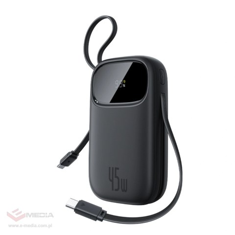 Powerbank Baseus EnerFill FC31 QPow3 20000mAh 45W z wyświetlaczem cyfrowym z 2 wbudowanymi kablami USB-C - czarny