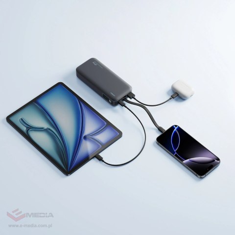 Powerbank Cuktech LPB200N 40W 20000mAh ze zintegrowanym kablem - szary