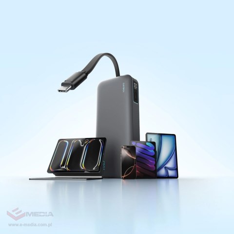 Powerbank Cuktech LPB200N 40W 20000mAh ze zintegrowanym kablem - szary