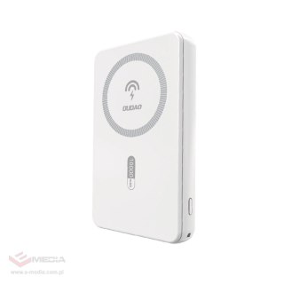 Powerbank magnetyczny Dudao K14S 20W 5000mAh 1x USB-A 1x USB-C - biały
