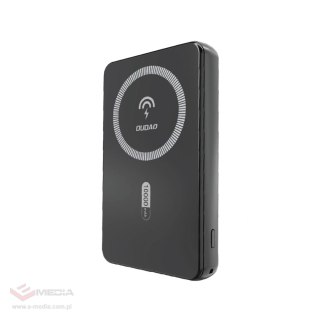 Powerbank magnetyczny Dudao K14S 20W 5000mAh 1x USB-A 1x USB-C - czarny