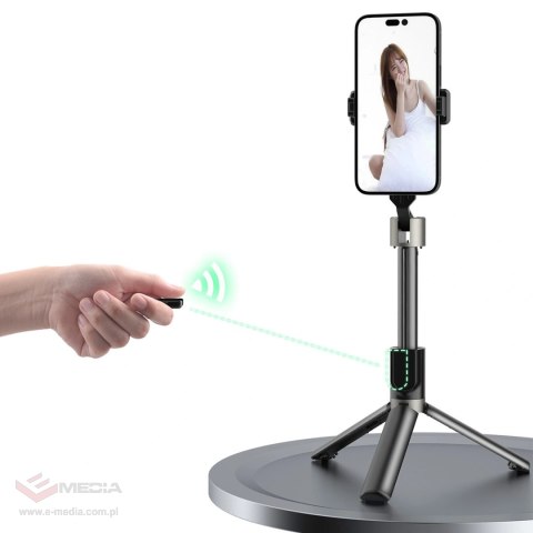 Selfie stick Dudao F18 1,1 m ze statywem i pilotem Bluetooth - czarny