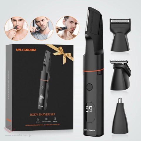 Trymer MAXGROOM LK-881 wielofunkcyjny z wymiennymi końcówkami - czarny