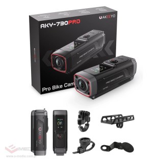 Kamera sportowa AKEEYO 730Pro wideorejestrator 4K na kierownicę rower motocykl - czarna