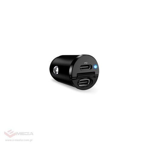 Ładowarka samochodowa Puro Mini 30W Power Delivery 2 x USB-C - czarna