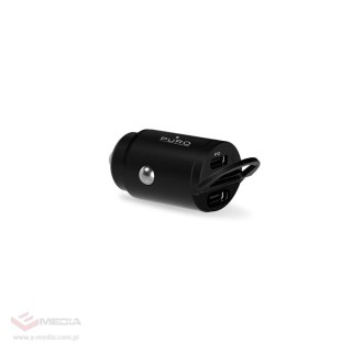 Ładowarka samochodowa Puro Mini 30W Power Delivery 2 x USB-C - czarna