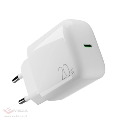 Ładowarka sieciowa Puro PROLITE 20W USB-C - biała