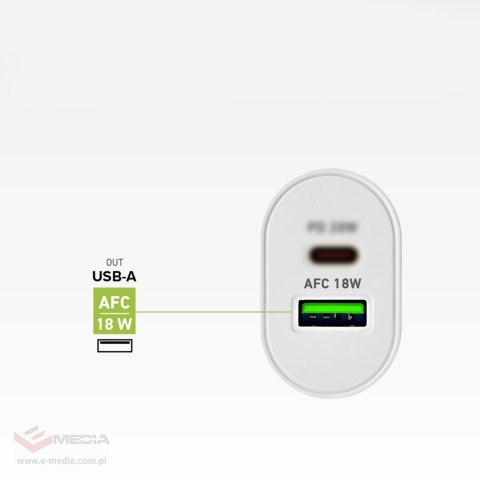 Ładowarka sieciowa SBS TETRPD20W 20W USB-A USB-C z Power Delivery - biała