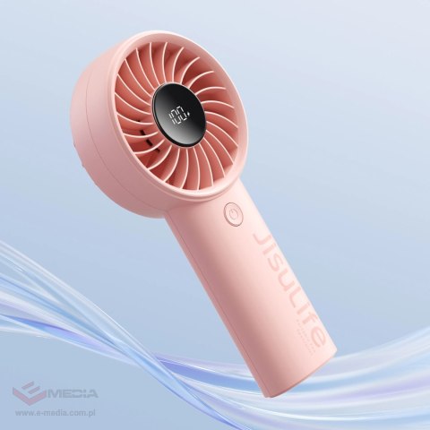 Mini wentylator Jisulife Handheld Fan Life4 3600mAh przenośny wiatraczek USB - różowy