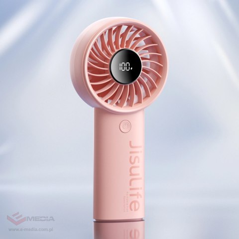 Mini wentylator Jisulife Handheld Fan Life4 3600mAh przenośny wiatraczek USB - różowy