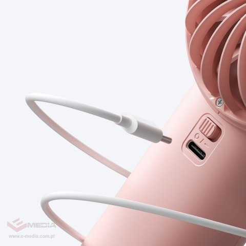 Mini wentylator Jisulife Handheld Fan Life4 3600mAh przenośny wiatraczek USB - różowy