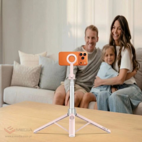 Selfie Stick Tech-Protect L10S Bluetooth - rózówo-szary