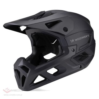 Kask rowerowy fullface Wozinsky z odpinanym daszkiem 60-62 cm - czarny