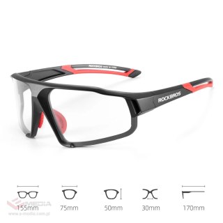 Okulary rowerowe Rockbros SP216BK fotochromowe UV400 - czarno-czerwone