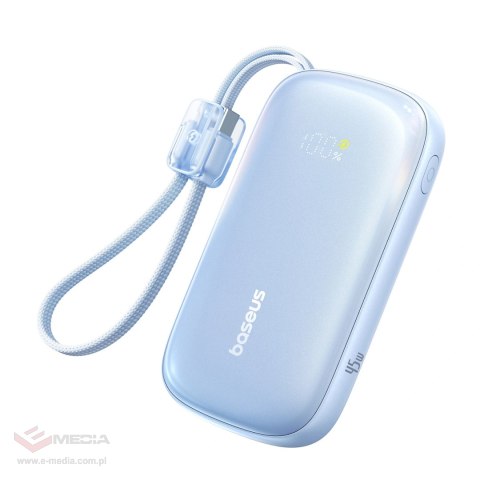 Powerbank Baseus EnerFill FC21 Qpow 3 Ultra 10000mAh 45W z odłączanym kablem USB-C/Lightning - niebieski