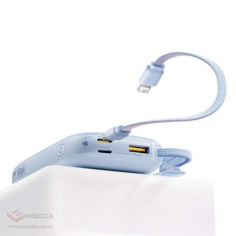 Powerbank Baseus EnerFill FC21 Qpow 3 Ultra 10000mAh 45W z odłączanym kablem USB-C/Lightning - niebieski