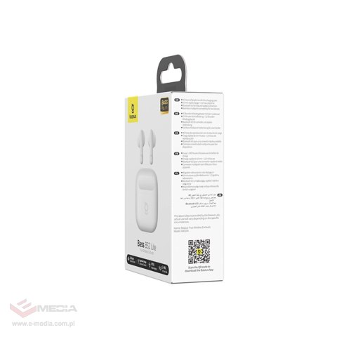 Słuchawki douszne Baseus Bass BS2 Lite TWS - białe