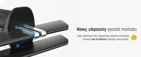 Uchwyt samochodowy Wozinsky WCT5-Q6S2Y z ładowarką indukcyjną Qi/MagSafe 15W na kratkę wentylacji z wentylatorem - czarny