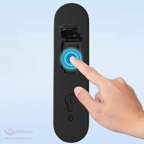 Zapięcie rowerowe Rockbros 32210818001 SMART z czytnikiem linii papilarnych i łącznością Bluetooth - czarny