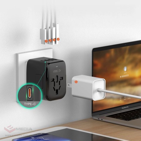Adapter Tech-Protect TA200 EU / UK / US / AU - czarny