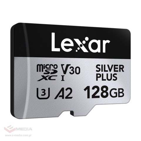 Karta pamięci Lexar High-Performance Silver Plus microSDXC 128GB + adapter