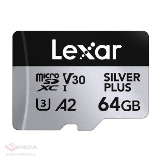 Karta pamięci Lexar High-Performance Silver Plus microSDXC 64GB + adapter