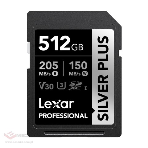 Karta pamięci Lexar Professional SILVER PLUS SDXC 512GB