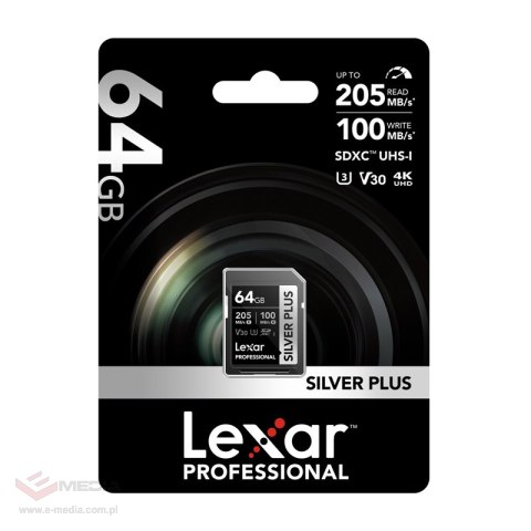 Karta pamięci Lexar Professional SILVER PLUS SDXC 64GB