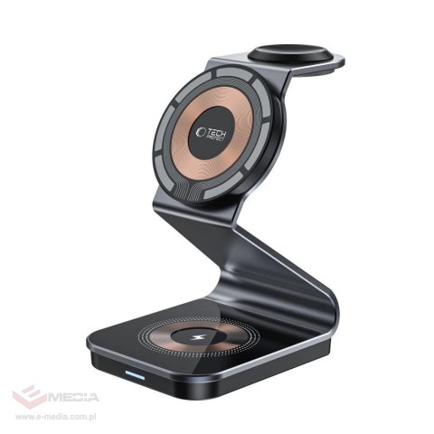 Ładowarka Tech-Protect QI15W-A29 indukcyjna 3w1 z MagSafe na smartfon / Apple Watch / AirPods - czarna