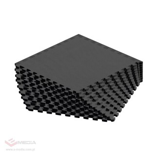 Mata ochronna pod sprzęt fitness i do ćwiczeń na siłowni, puzzle 60x60cm, zestaw 9 szt., 180x180cm, REBEL ACTIVE