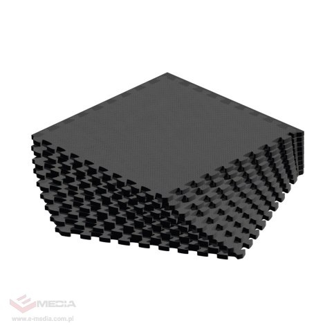 Mata ochronna pod sprzęt fitness i do ćwiczeń na siłowni, puzzle 60x60cm, zestaw 9 szt., 180x180cm, REBEL ACTIVE