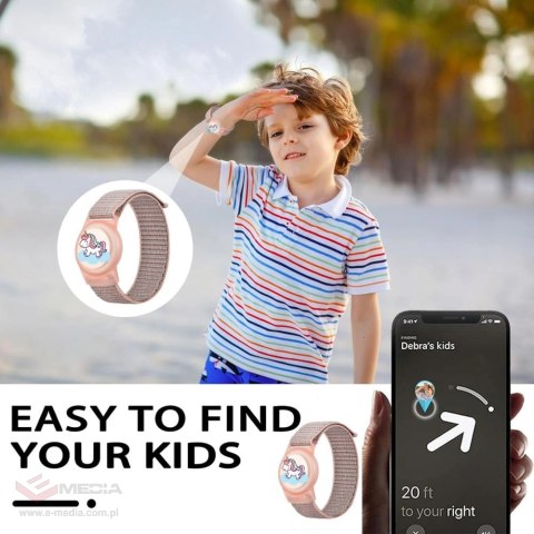 Pasek Tech-Protect Nylon na Apple AirTag 1 / 2 - różowy