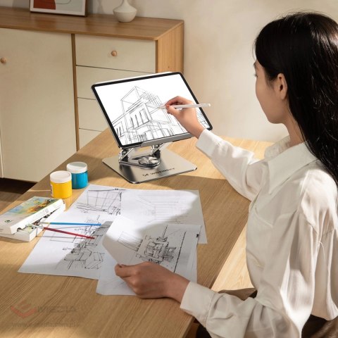 Podstawka pod laptopa, tablet Wozinsky WRS-CPY84SS aluminiowa + Gratis! podstawka do smartfona - srebrna