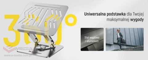 Podstawka pod laptopa, tablet Wozinsky WRS-CPY84SS aluminiowa + Gratis! podstawka do smartfona - srebrna