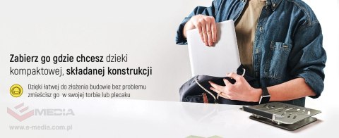 Podstawka pod laptopa, tablet Wozinsky WRS-CPY84SS aluminiowa + Gratis! podstawka do smartfona - srebrna