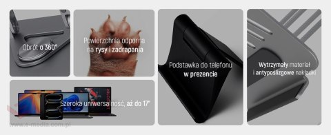 Podstawka pod laptopa, tablet Wozinsky WRS-CPY84SS aluminiowa + Gratis! podstawka do smartfona - srebrna