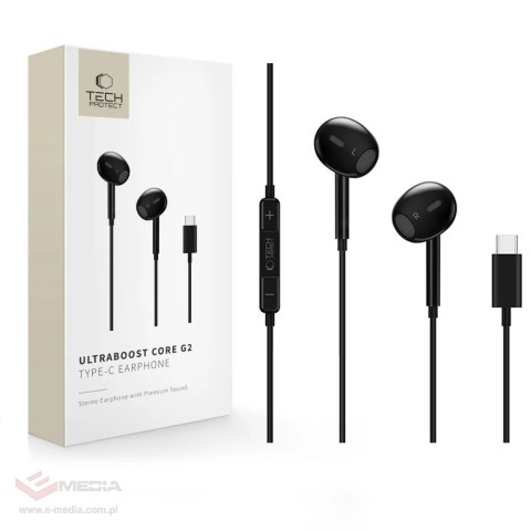 Słuchawki Tech-Protect Ultraboost Core G2 USB-C - czarne